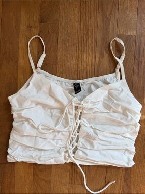 Windsor White Cropped Ruched Corset Top